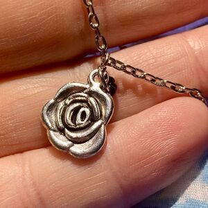 Silver Rose Bracelet Handmade Adjustable New